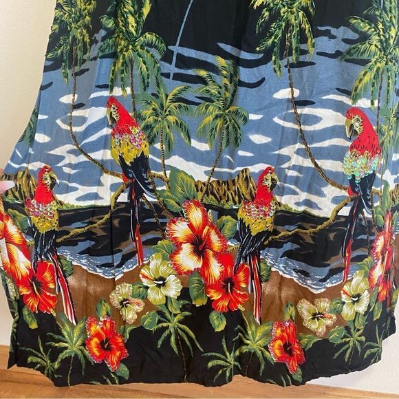 TIKI PALM Black Parrot Palm Tree Print Sequin Maxi Beach Dress - Picture 8 of 12